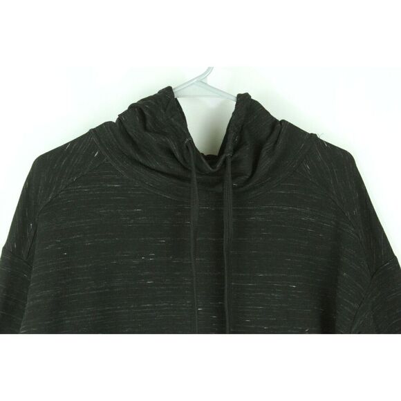 American Eagle Hoodie Small Black Cropped Space-Dye Pocket - Picture 3 of 6